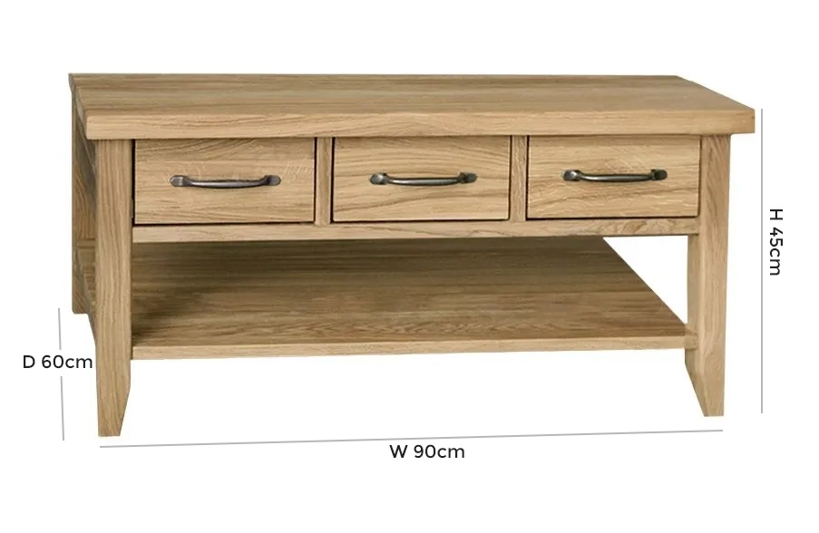 Product photograph of Tch Windsor Oak Storage Coffee Table from Choice Furniture Superstore.