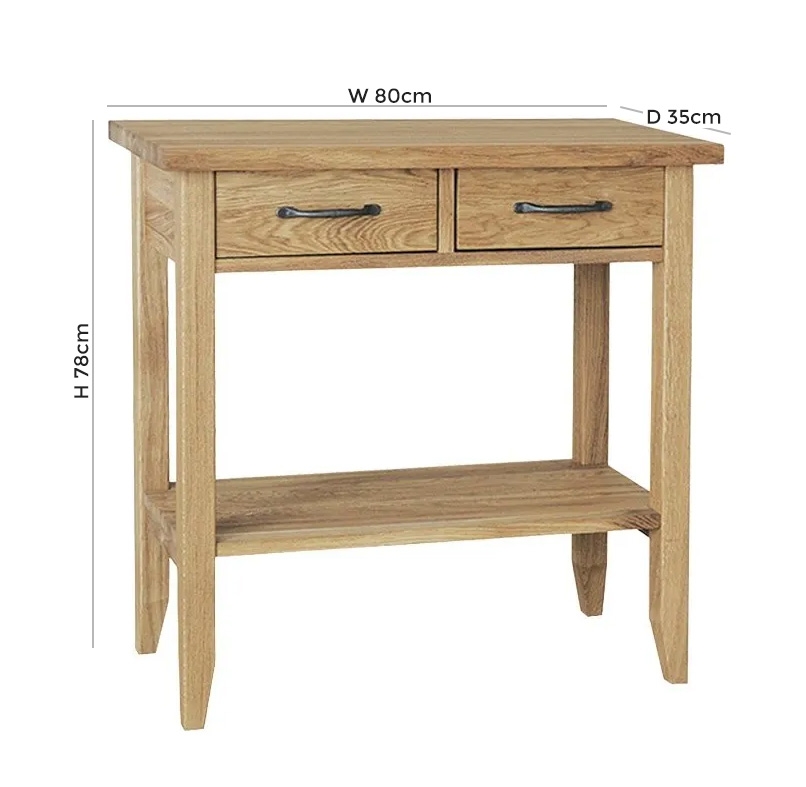 Product photograph of Tch Windsor Oak Large Console Table from Choice Furniture Superstore.