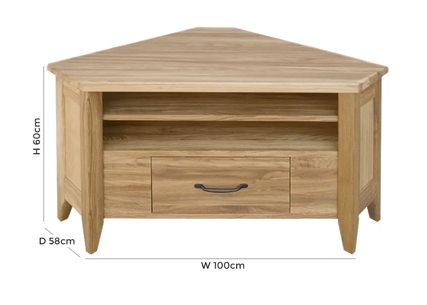 Product photograph of Tch Windsor Oak Corner Tv Unit from Choice Furniture Superstore.