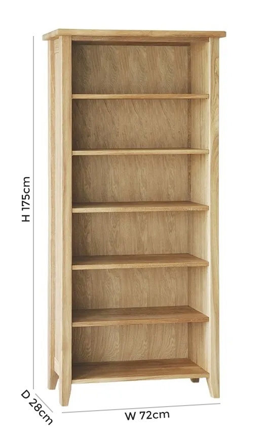 Product photograph of Tch Windsor Oak Tall Bookcase from Choice Furniture Superstore.