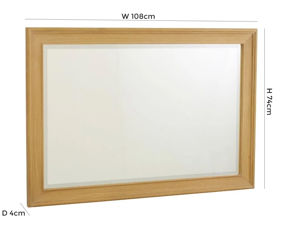 Product photograph of Tch New England Oak Rectangular Wall Mirror from Choice Furniture Superstore.