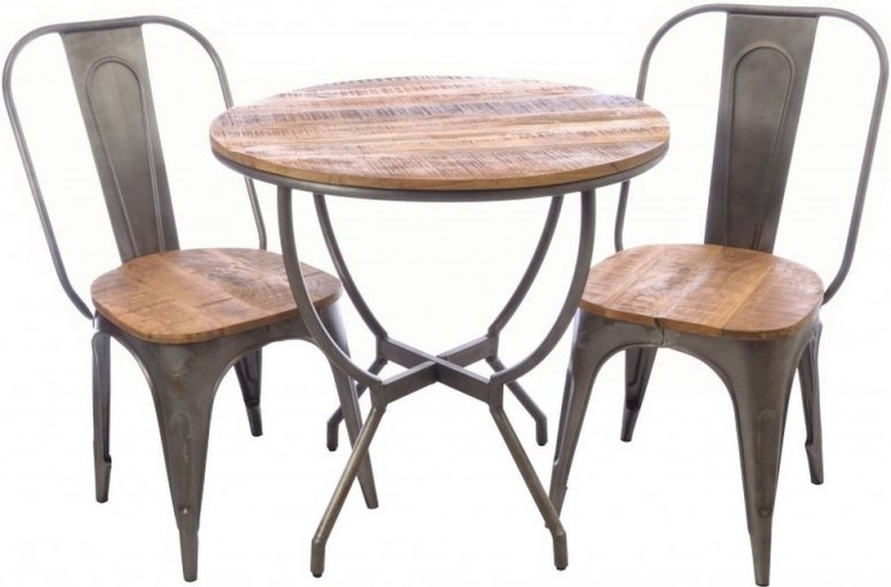 Product photograph of Old Empire Mango Wood Round Dining Table - 2 Seater from Choice Furniture Superstore.