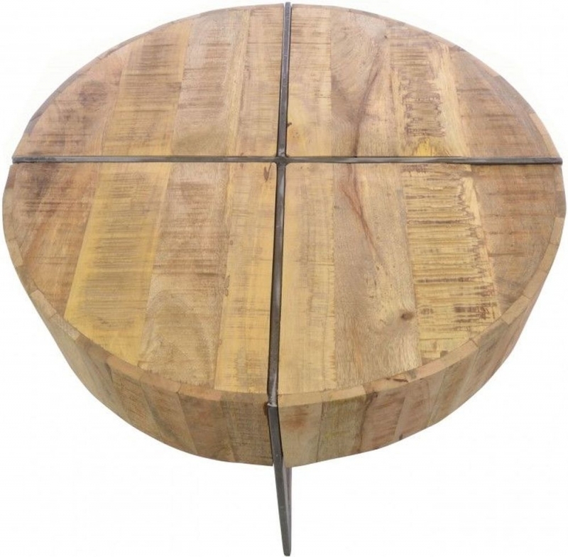 Product photograph of Old Empire Mango Wood Round Coffee Table from Choice Furniture Superstore.