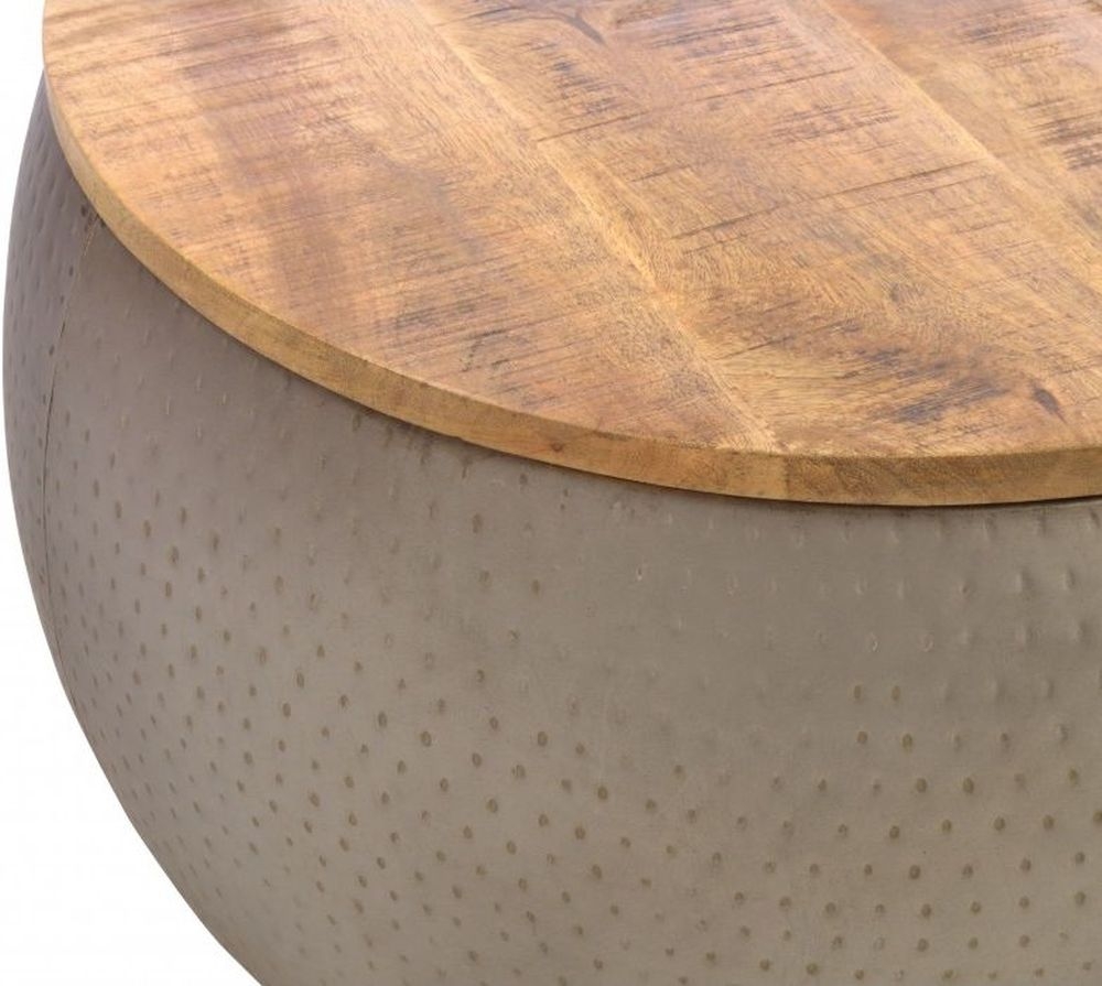 Product photograph of Old Empire Mango Wood Top Round Coffee Table from Choice Furniture Superstore.
