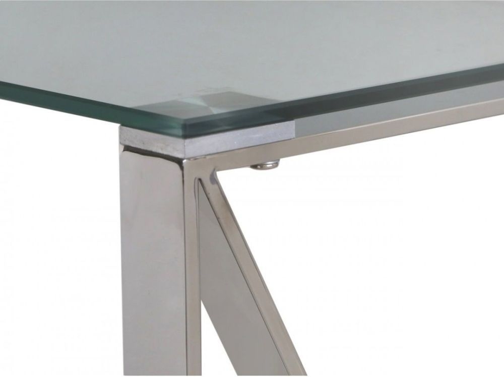 Product photograph of Value Zenith Glass And Chrome Console Table from Choice Furniture Superstore.