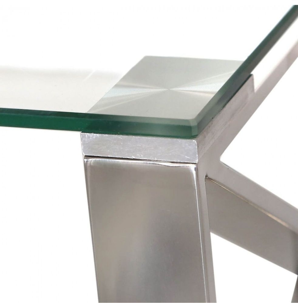 Product photograph of Value Zenith Glass And Chrome Console Table from Choice Furniture Superstore.