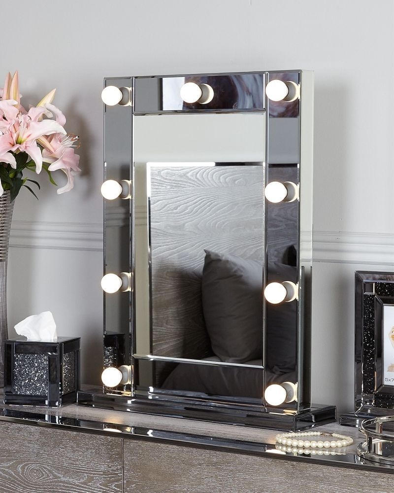 Product photograph of Smoked Broadway 9 Light Vanity Mirror from Choice Furniture Superstore.