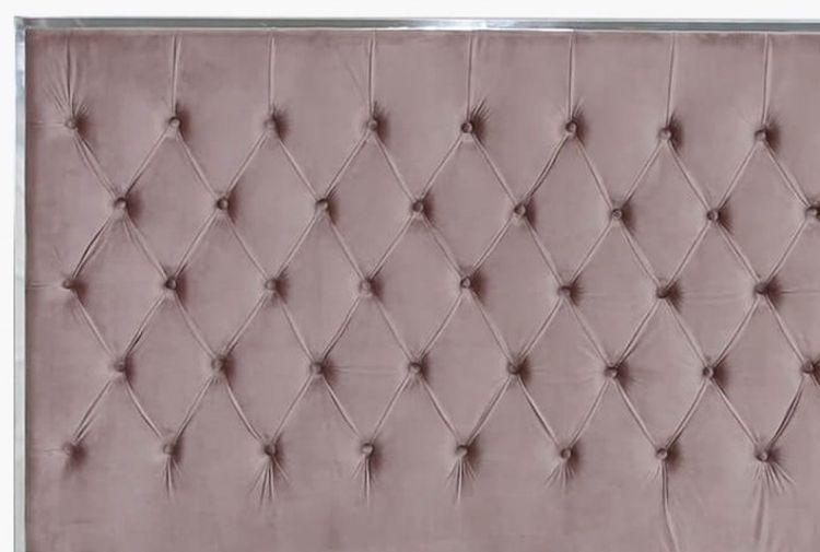 Product photograph of Monaco Rose Pink Velvet 5ft Bed Frame from Choice Furniture Superstore.