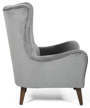 Product photograph of Freya Grey Fabric Winged Back Accent Chair from Choice Furniture Superstore.