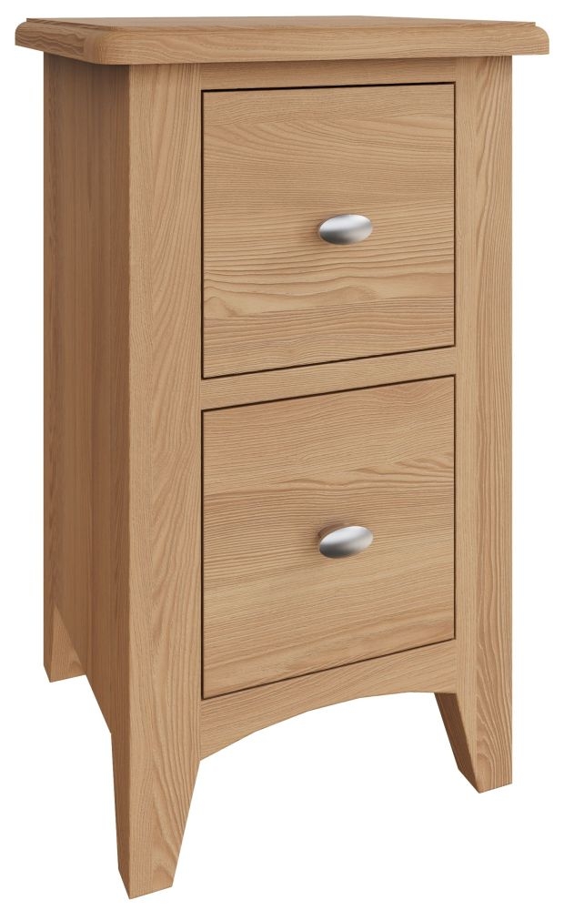 Product photograph of Eva Light Oak 2 Drawer Bedside Cabinet from Choice Furniture Superstore.
