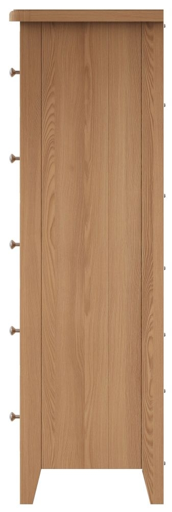 Product photograph of Eva Light Oak 5 Drawer Tall Chest from Choice Furniture Superstore.