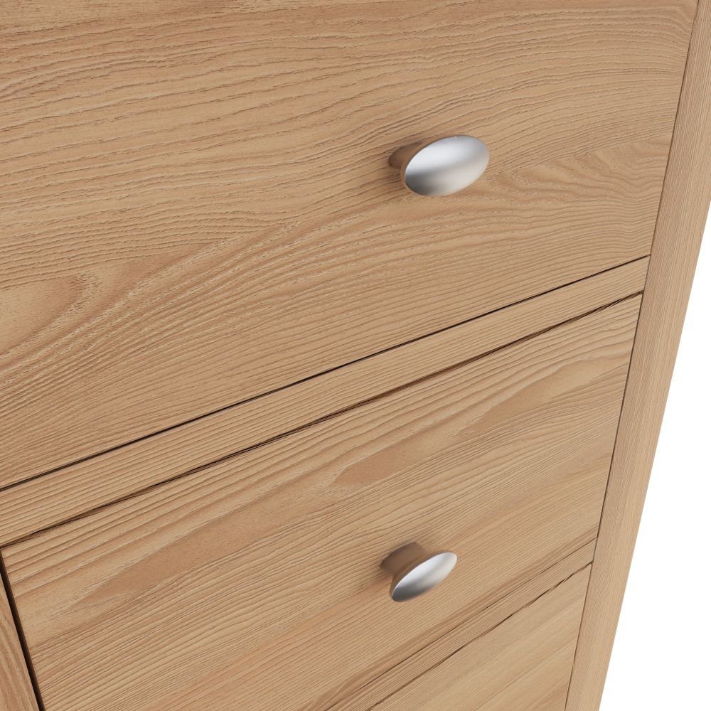 Product photograph of Eva Light Oak 5 Drawer Tall Chest from Choice Furniture Superstore.
