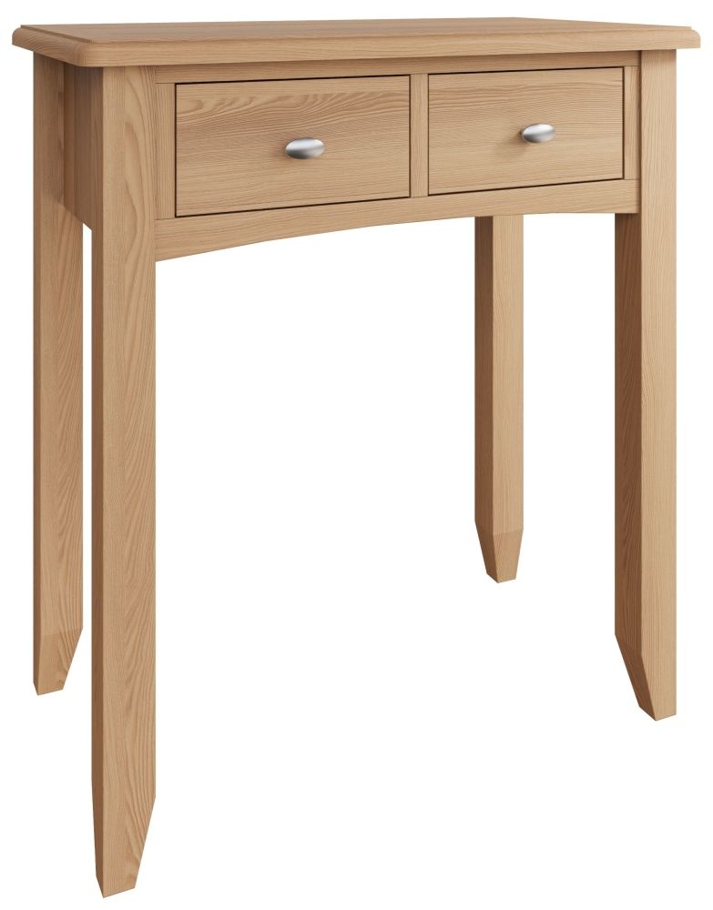 Product photograph of Eva Light Oak 2 Drawer Dressing Table from Choice Furniture Superstore.