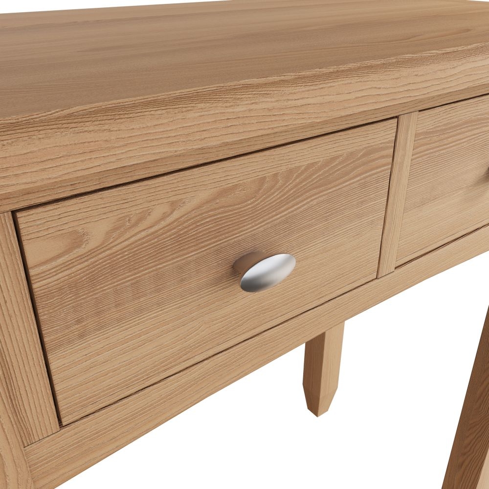 Product photograph of Eva Light Oak 2 Drawer Dressing Table from Choice Furniture Superstore.