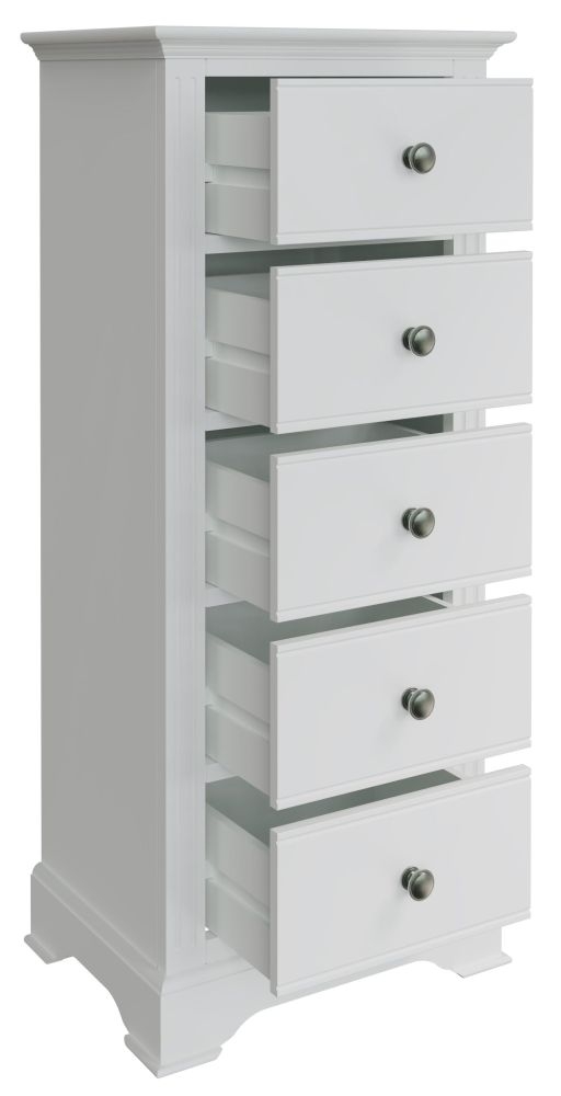 Product photograph of Ashby Painted 5 Drawer Tall Chest from Choice Furniture Superstore.
