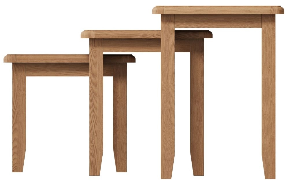Product photograph of Eva Light Oak Nest Of 3 Tables from Choice Furniture Superstore.