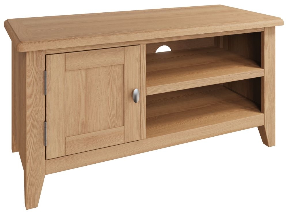 Product photograph of Eva Light Oak 1 Door Tv Unit from Choice Furniture Superstore.