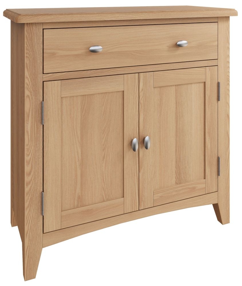 Product photograph of Eva Light Oak 2 Door 1 Drawer Sideboard from Choice Furniture Superstore.