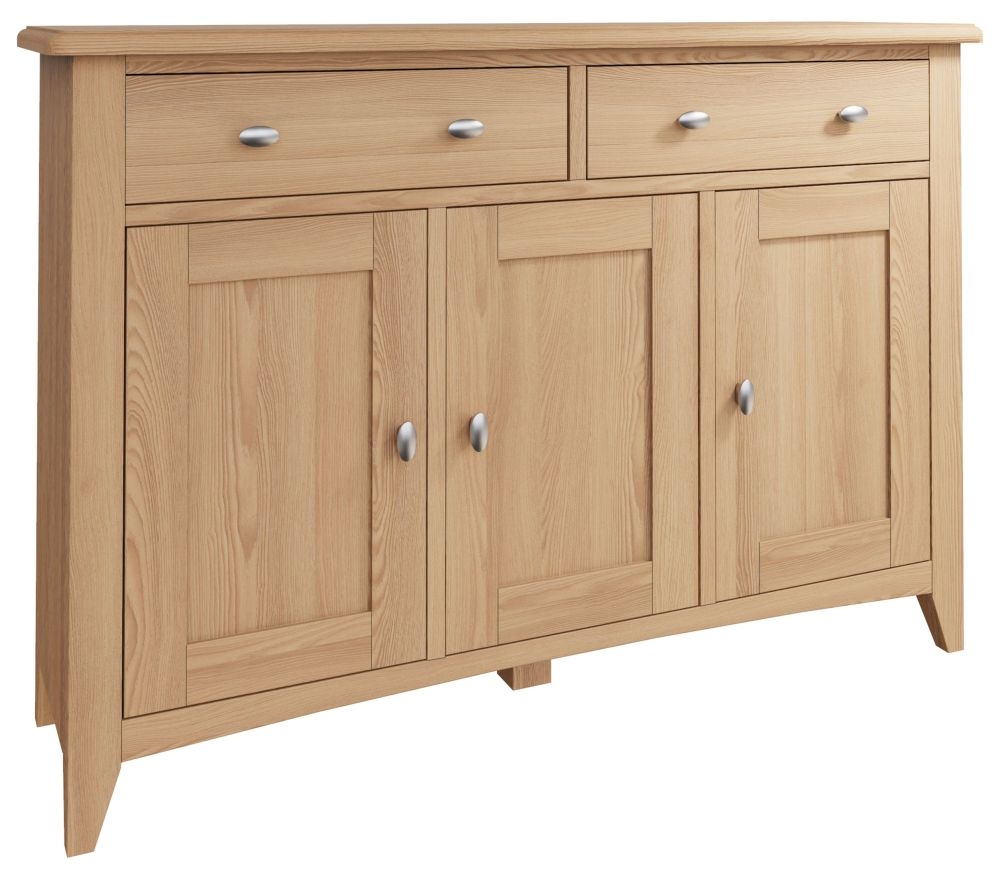 Product photograph of Eva Light Oak 3 Door 2 Drawer Sideboard from Choice Furniture Superstore.