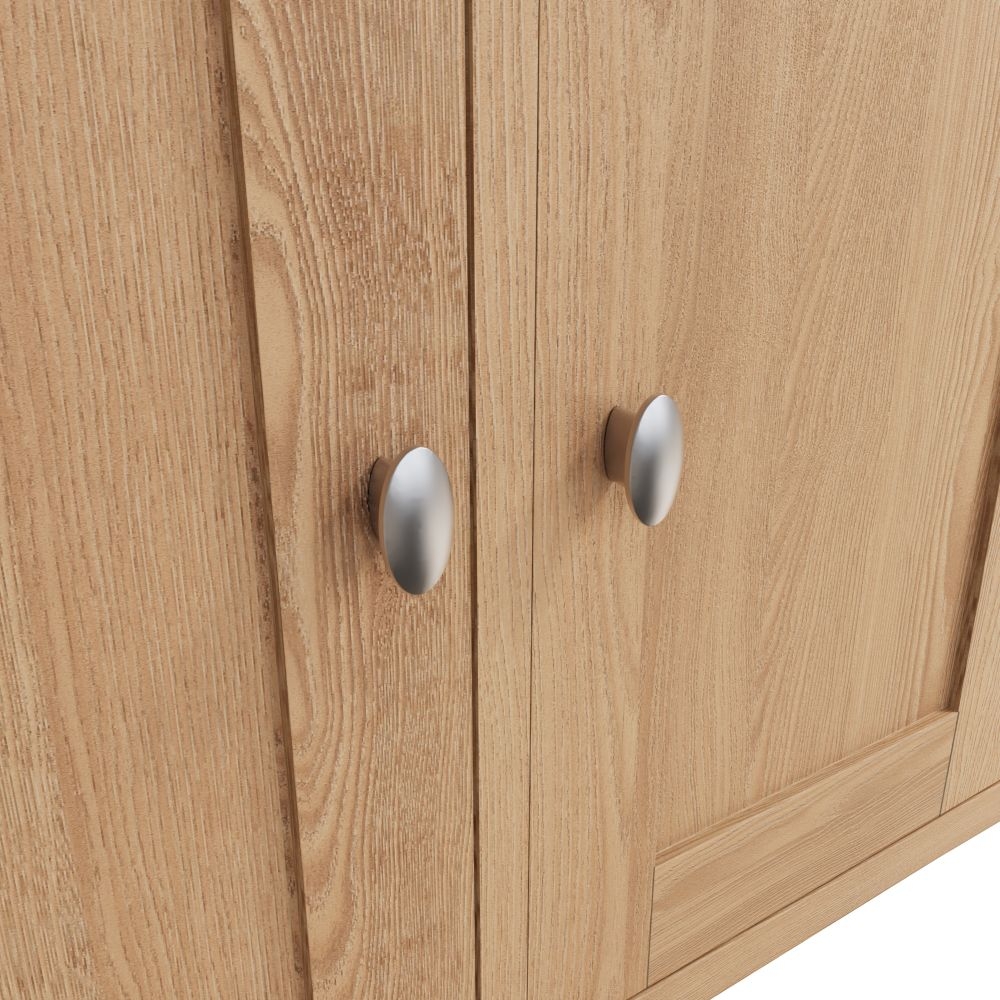 Product photograph of Eva Light Oak 3 Door 2 Drawer Sideboard from Choice Furniture Superstore.