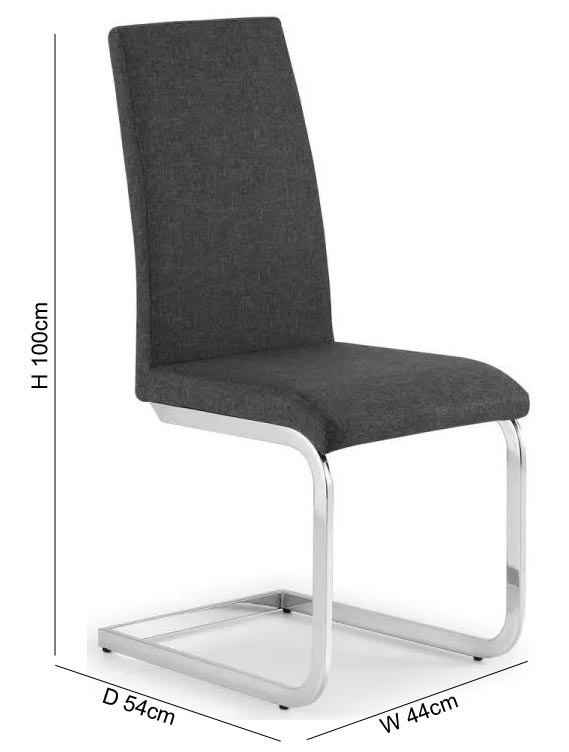 Product photograph of Set Of 2 Roma Grey Fabric Cantilever Dining Chair from Choice Furniture Superstore.