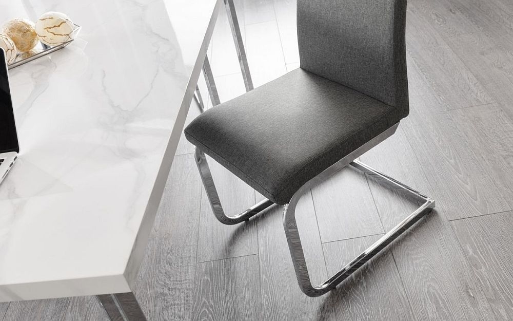 Product photograph of Roma Cantilever Slate Grey Dining Chair Sold In Pairs from Choice Furniture Superstore.