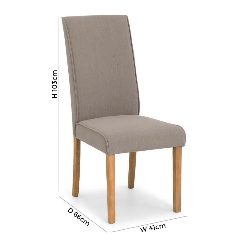 Product photograph of Seville Taupe Linen Fabric Dining Chair Sold In Pairs from Choice Furniture Superstore.