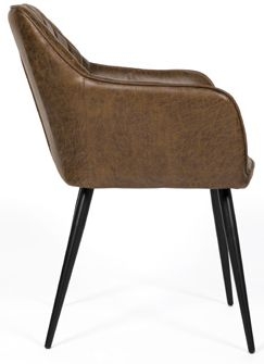 Product photograph of Charlie Carver Brown Faux Leather Dining Chair Sold In Pairs from Choice Furniture Superstore.