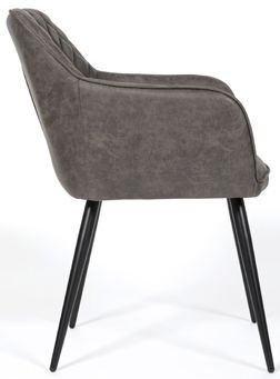 Product photograph of Charlie Carver Grey Faux Leather Dining Chair Sold In Pairs from Choice Furniture Superstore.