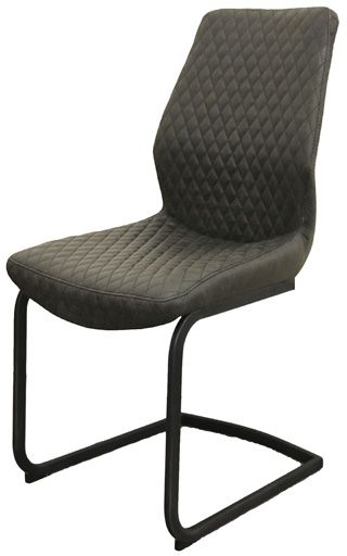 Product photograph of Charlie Grey Faux Leather Dining Chair Sold In Pairs from Choice Furniture Superstore.