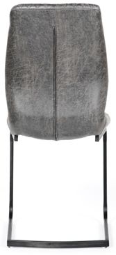 Product photograph of Charlie Grey Faux Leather Dining Chair Sold In Pairs from Choice Furniture Superstore.