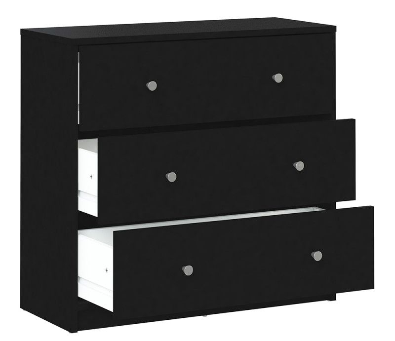 Product photograph of May Black Chest Of 3 Drawer from Choice Furniture Superstore.