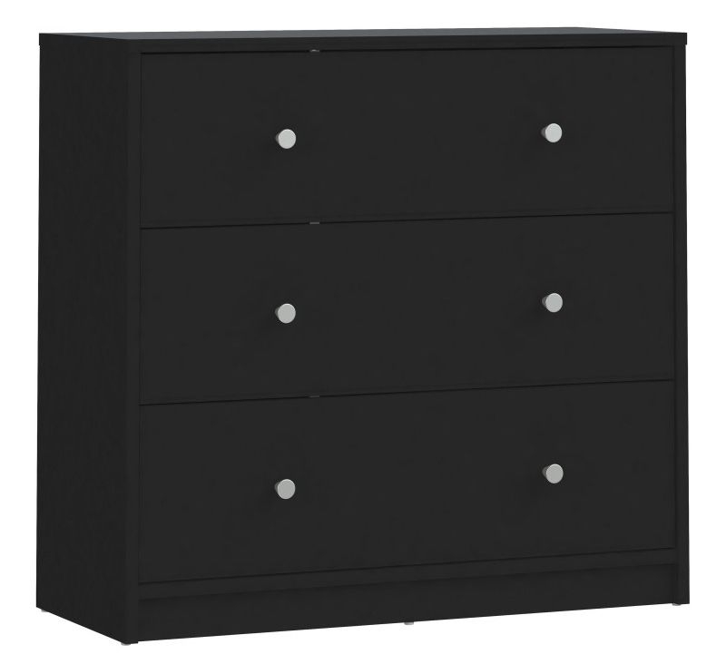 Product photograph of May Black 3 Drawer Small Chest from Choice Furniture Superstore.