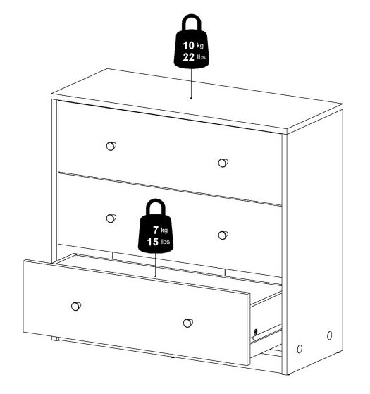 Product photograph of May Black Chest Of 3 Drawer from Choice Furniture Superstore.