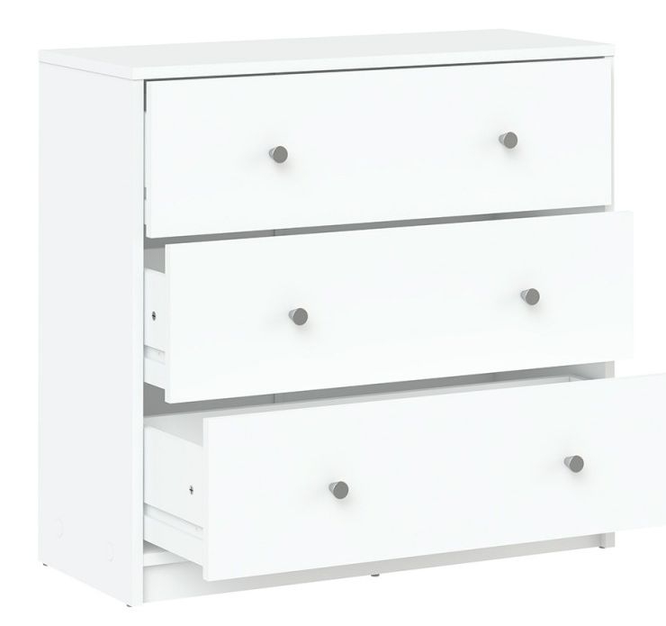 Product photograph of May White Chest Of 3 Drawer from Choice Furniture Superstore.