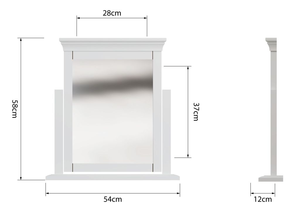 Product photograph of Chantilly Painted Trinket Mirror from Choice Furniture Superstore.