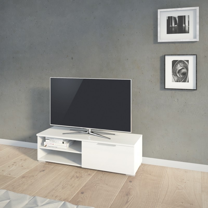 Product photograph of Match White Gloss 115cm Tv Unit from Choice Furniture Superstore.