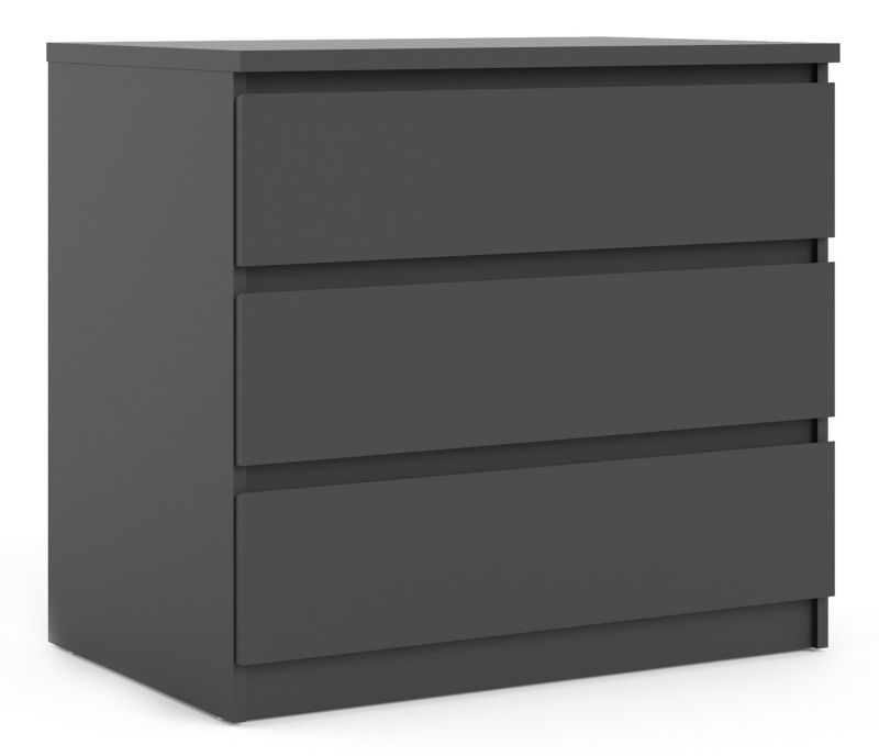 Product photograph of Naia Chest Of 3 Drawer In Black Matt from Choice Furniture Superstore.