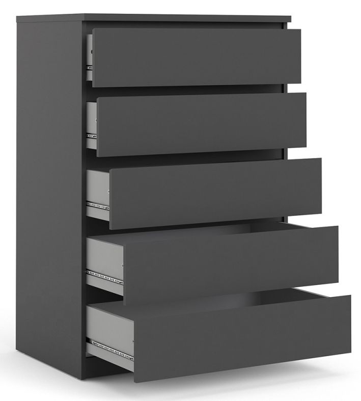 Product photograph of Naia Chest Of 5 Drawer In Black Matt from Choice Furniture Superstore.