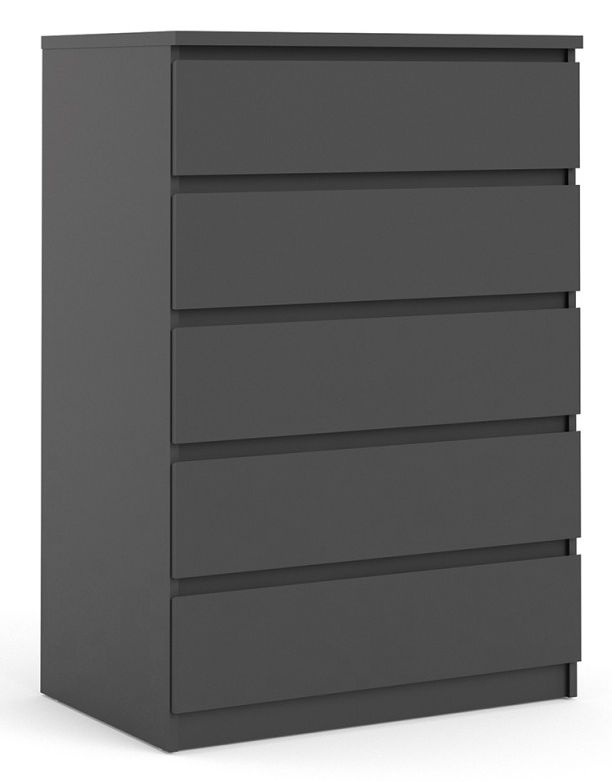 Product photograph of Naia Chest Of 5 Drawer In Black Matt from Choice Furniture Superstore.