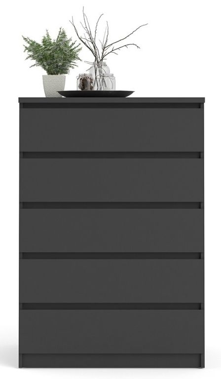 Product photograph of Naia Chest Of 5 Drawer In Black Matt from Choice Furniture Superstore.