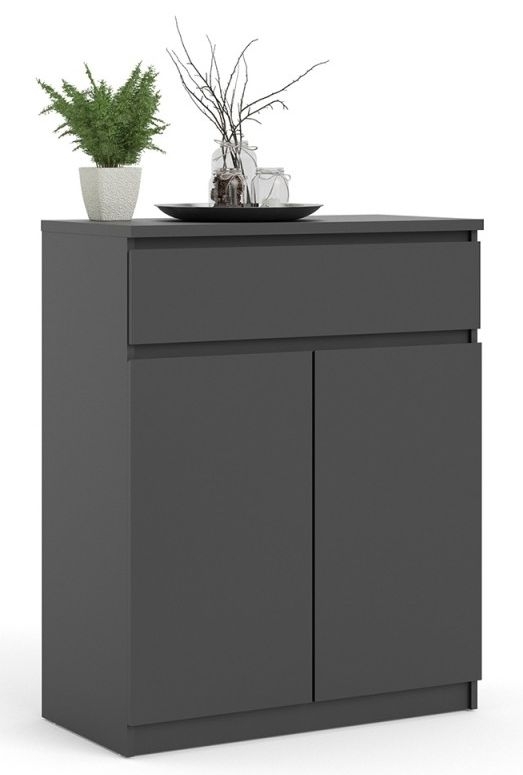 Product photograph of Naia Black 2 Door Cabinet from Choice Furniture Superstore.