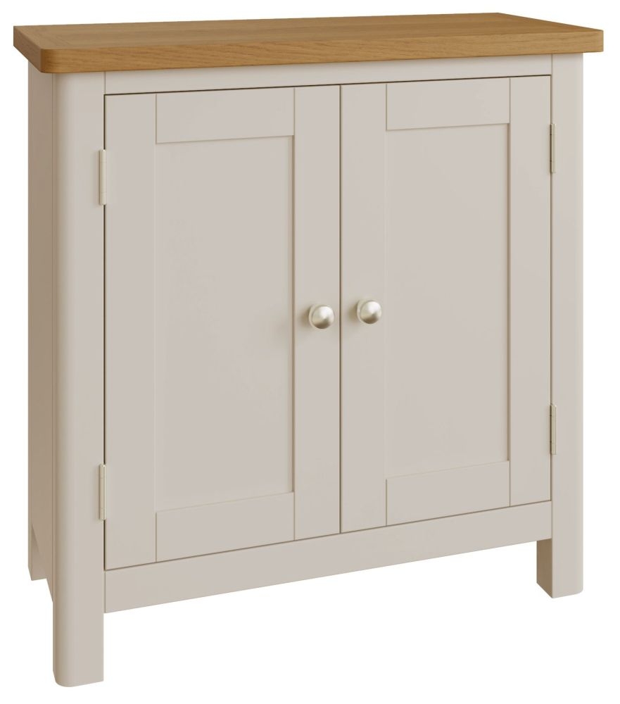 Product photograph of Portland Oak And Dove Grey Painted 2 Door Sideboard from Choice Furniture Superstore.