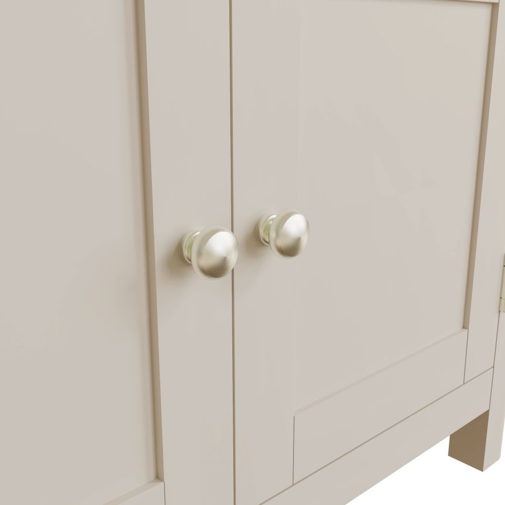 Product photograph of Portland Oak And Dove Grey Painted 2 Door 2 Drawer Sideboard from Choice Furniture Superstore.