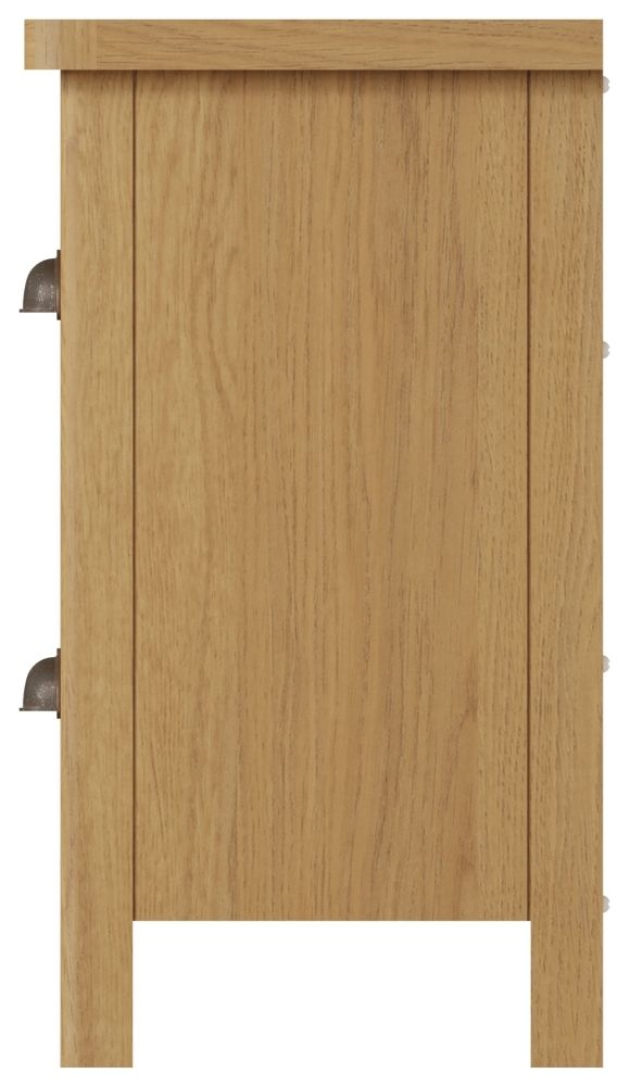 Product photograph of Hampton Rustic Oak 2 Drawer Bedside Cabinet from Choice Furniture Superstore.