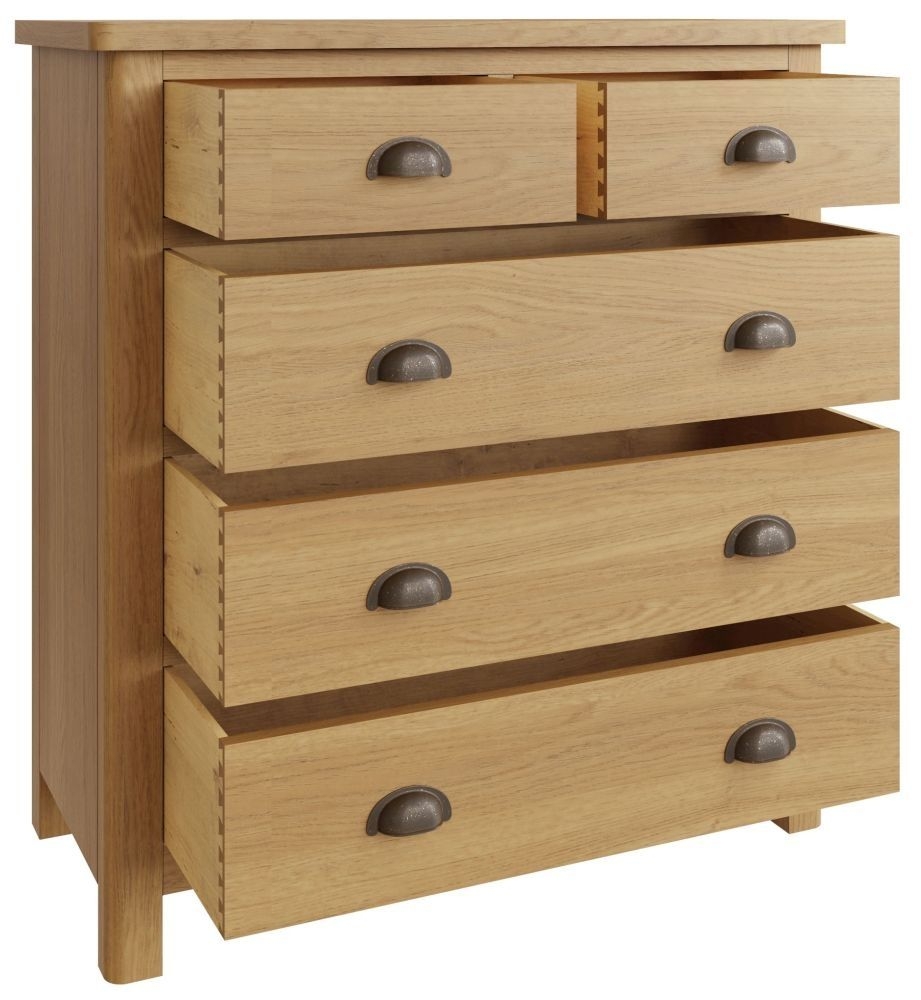 Product photograph of Hampton Rustic Oak 2 3 Drawer Chest from Choice Furniture Superstore.