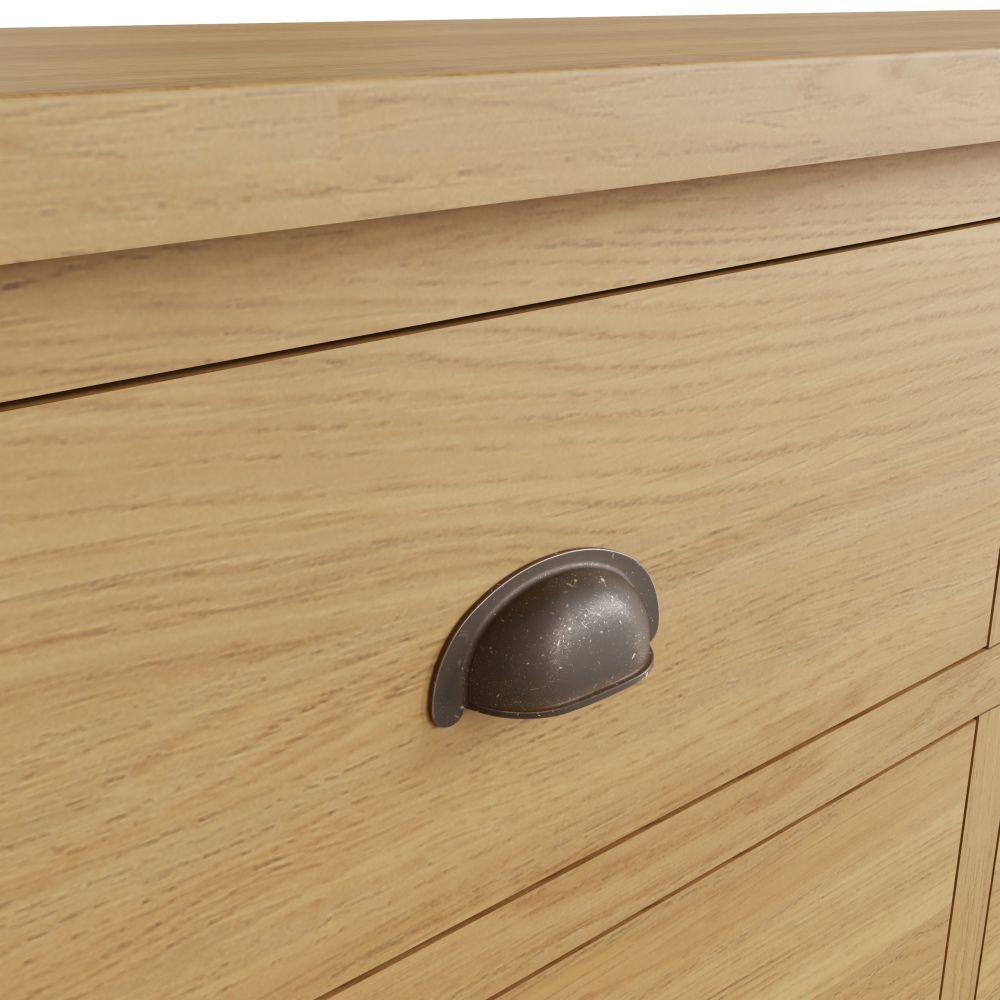 Product photograph of Hampton Rustic Oak 6 Drawer Chest from Choice Furniture Superstore.