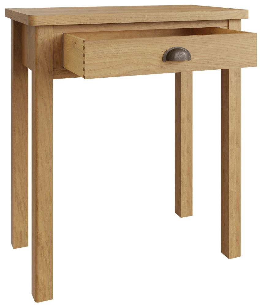 Product photograph of Hampton Rustic Oak 1 Drawer Dressing Table from Choice Furniture Superstore.