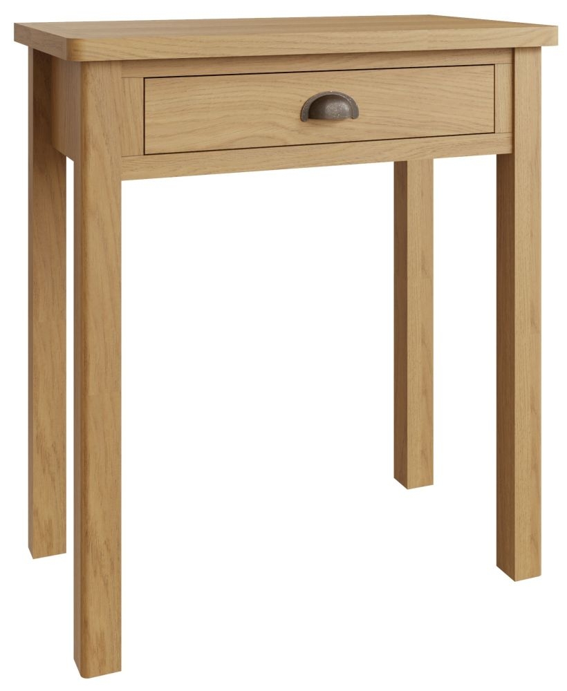 Product photograph of Hampton Rustic Oak 1 Drawer Dressing Table from Choice Furniture Superstore.