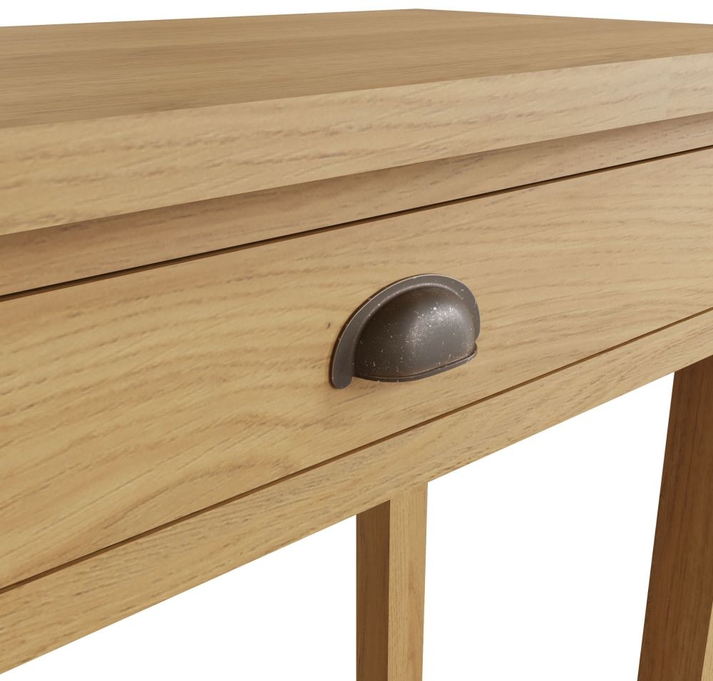 Product photograph of Hampton Rustic Oak 1 Drawer Dressing Table from Choice Furniture Superstore.